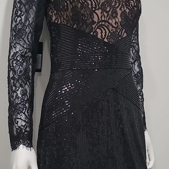 TADASHI Shoji AQUILA LACE SEQUIN GOWN - Picture 6 of 15
